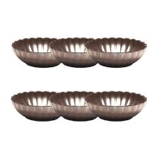 Jogo 6 Pratos Fundos Porcelana Oxford Flora Anis 20 Cm: Marrom Metalizado 1L