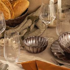 Jogo 6 Tigelas Sobremesa Porcelana Oxford Flora Anis 12 Cm: Marrom Metalizado