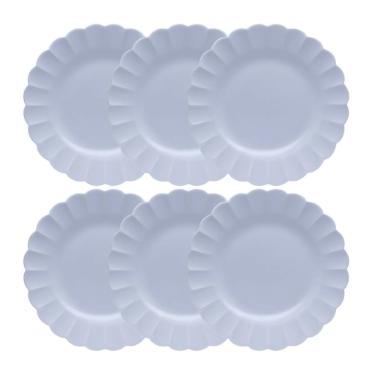 Jogo 6 Pratos Rasos Porcelana Oxford Flora �ster 27,5 Cm: Azul Candy Color