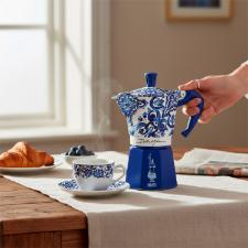 Cafeteira Italiana Bialetti Moka Express 3 X�caras: Edi��o Especial Dolce & Gabbana Blu Mediterraneo