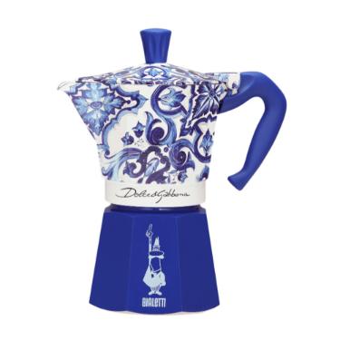 Cafeteira Italiana Bialetti Moka Express 6 X�caras: Edi��o Especial Dolce & Gabbana Blu Mediterraneo
