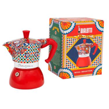 Cafeteira Bialetti Moka Induction 4 X�caras: Edi��o Especial Dolce & Gabbana Carretto Siciliano