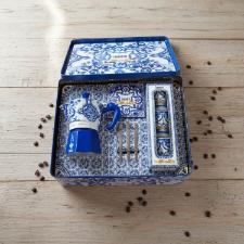 Jogo de Cafeteira Moka Bialetti Dolce & Gabbana Blu: Edi��o de Luxo com 3 Copos e Lata Colecion�vel