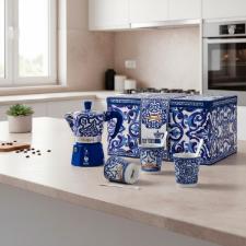 Jogo de Cafeteira Moka Bialetti Dolce & Gabbana Blu: Edi��o de Luxo com 3 Copos e Lata Colecion�vel