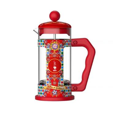 Cafeteira Francesa Bialetti French Press 1 Litro vermelha: Edi��o Especial Dolce & Gabbana Carretto Siciliano