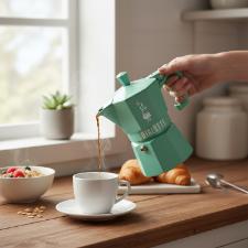 Cafeteira Italiana Bialetti Moka Express 3 X�caras: Edi��o Exclusive Verde com Design Retr�