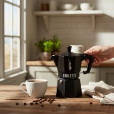 Cafeteira Italiana Bialetti Moka Express 3 X�caras: Edi��o Exclusive Preta com Design Retr�