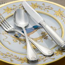 Faqueiro em a�o inox Saint James P�rola 130 pe�as: Requinte e sofistica��o para sua mesa