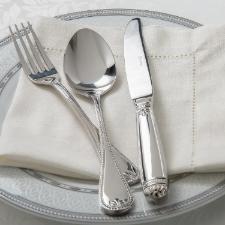 Faqueiro em a�o inox Saint James P�rola 130 pe�as: Requinte e sofistica��o para sua mesa