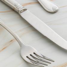 Faqueiro em a�o inox Saint James P�rola 130 pe�as: Requinte e sofistica��o para sua mesa