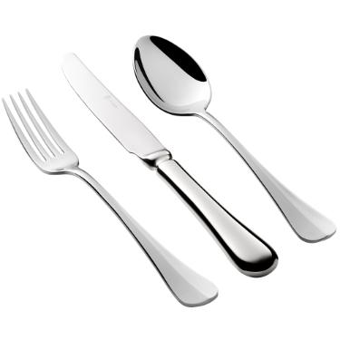 Faqueiro em a�o inox Saint James Machester 130 Pe�as: Tradi��o e requinte para a sua mesa