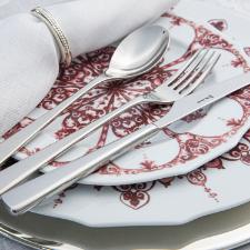 Faqueiro em a�o inox Saint James New Silhouette 130 Pe�as: Design e modernidade para a sua mesa