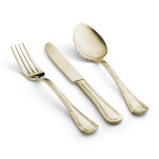 Faqueiro em a�o inox Saint James Lace Champagne Gold 101 pe�as: Requinte e brilho para a sua mesa