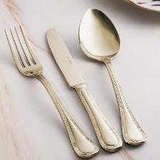 Faqueiro em a�o inox Saint James Lace Champagne Gold 101 pe�as: Requinte e brilho para a sua mesa