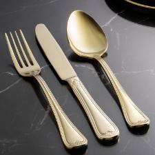 Faqueiro em a�o inox Saint James Versalles Champagne Gold 101 Pe�as: Luxo e sofistica��o para sua mesa