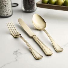 Faqueiro em a�o inox Saint James Versalles Champagne Gold 101 Pe�as: Luxo e sofistica��o para sua mesa