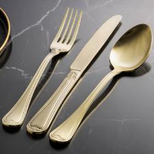 Faqueiro em a�o inox Saint James Versalles Champagne Gold 101 Pe�as: Luxo e sofistica��o para sua mesa