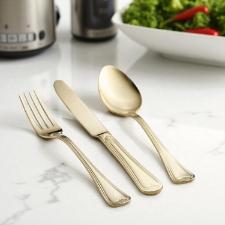 Faqueiro em a�o inox Saint James Versalles Champagne Gold 101 Pe�as: Luxo e sofistica��o para sua mesa