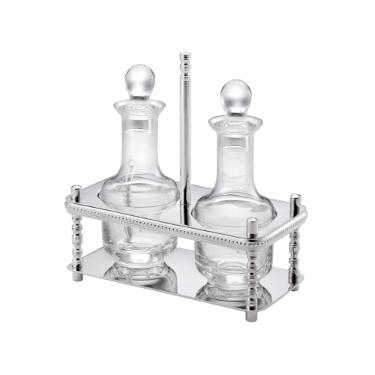 Galheteiro St. James P�rola com 3 pe�as - Banho de Prata e Cristal