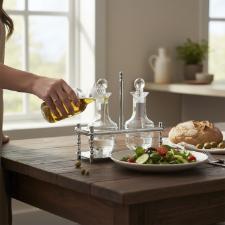 Galheteiro St. James P�rola com 3 pe�as - Banho de Prata e Cristal