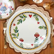 Jogo de 6 Pratos Rasos em Porcelana Egan Italy Cocorico Amarelo 27cm: O Sol da Toscana na sua Mesa Posta