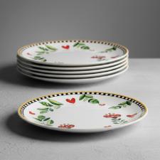 Jogo de 6 Pratos Rasos em Porcelana Egan Italy Cocorico Amarelo 27cm: O Sol da Toscana na sua Mesa Posta