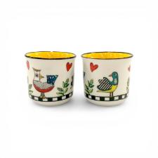 Jogo com 2 Copos para Espresso em Porcelana Egan Italy Cocorico Amarelo 90ml: Vitalidade e Alegria em cada Gole