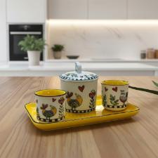 Jogo com 2 Copos para Espresso em Porcelana Egan Italy Cocorico Amarelo 90ml: Vitalidade e Alegria em cada Gole