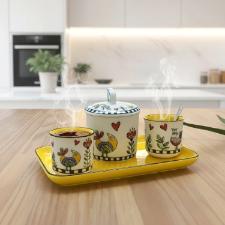 Jogo com 2 Copos para Espresso em Porcelana Egan Italy Cocorico Amarelo 90ml: Vitalidade e Alegria em cada Gole