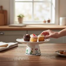 Prato para Bolo com P� em Porcelana Egan Italy Cocorico Laranja 19,3cm: Presen�a Marcante e Vitalidade