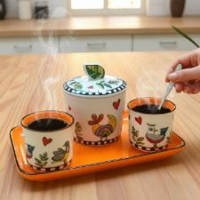 Bandeja em Porcelana Egan Italy Cocoric� 21x13cm Laranja: Charme e Estilo Italiano