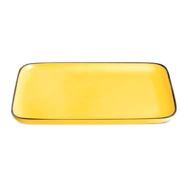 Bandeja em Porcelana Egan Cocorico Amarelo 21x13cm: Charme Italiano e Cor para sua Mesa