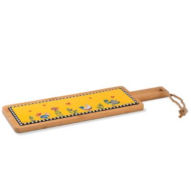 T�bua para Aperitivo Egan Italy Cocoric� 42x13cm Amarela: Estilo e Praticidade Italiana