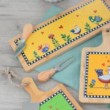 T�bua para Aperitivo Egan Italy Cocoric� 42x13cm Amarela: Estilo e Praticidade Italiana