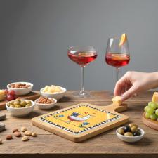 T�bua de Aperitivo em Porcelana Egan Cocorico Laranja 24x15cm: Estilo e Cor para Seus Momentos de Lazer