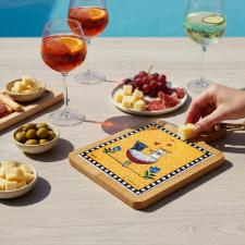 T�bua de Aperitivo em Porcelana Egan Cocorico Laranja 24x15cm: Estilo e Cor para Seus Momentos de Lazer