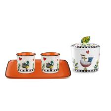 Jogo de Caf� em Porcelana Egan Cocorico Laranja: O M�ximo de Estilo e Cor para Servir Espresso