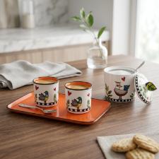 Jogo de Caf� em Porcelana Egan Cocorico Laranja: O M�ximo de Estilo e Cor para Servir Espresso