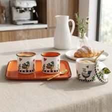 Jogo de Caf� em Porcelana Egan Cocorico Laranja: O M�ximo de Estilo e Cor para Servir Espresso