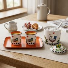 Jogo de Caf� em Porcelana Egan Cocorico Laranja: O M�ximo de Estilo e Cor para Servir Espresso