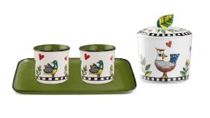 Jogo de Caf� em Porcelana Egan Cocorico Verde: Eleg�ncia e Praticidade para o Momento do Expresso