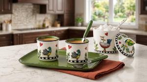 Jogo de Caf� em Porcelana Egan Cocorico Verde: Eleg�ncia e Praticidade para o Momento do Expresso