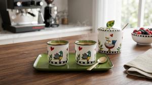 Jogo de Caf� em Porcelana Egan Cocorico Verde: Eleg�ncia e Praticidade para o Momento do Expresso