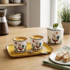 Jogo de Caf� em Porcelana Egan Cocorico Amarelo: Vitalidade e Alegria no seu Ritual Matinal