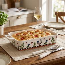 Travessa Retangular em Porcelana Egan Cocorico Laranja 35x19cm: Energia e Grandiosidade no Servir