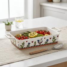 Travessa Retangular em Porcelana Egan Cocorico Laranja 35x19cm: Energia e Grandiosidade no Servir