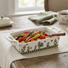 Travessa Retangular em Porcelana Egan Cocorico Verde 25,5x13cm: O Charme do Design Italiano em sua Mesa