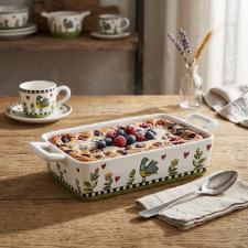 Travessa Retangular em Porcelana Egan Cocorico Verde 25,5x13cm: O Charme do Design Italiano em sua Mesa