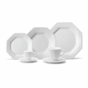 Jogo de jantar Schmidt Prisma 42 Pe�as porcelana, aparelho com ch� e caf�, 6 pessoas