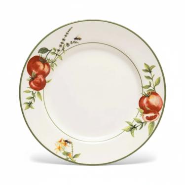 Prato sobremesa Cer�mica Copa&Cia Aquarelle Pomodoro e Basilico 21cm Design Italiano Gourmet